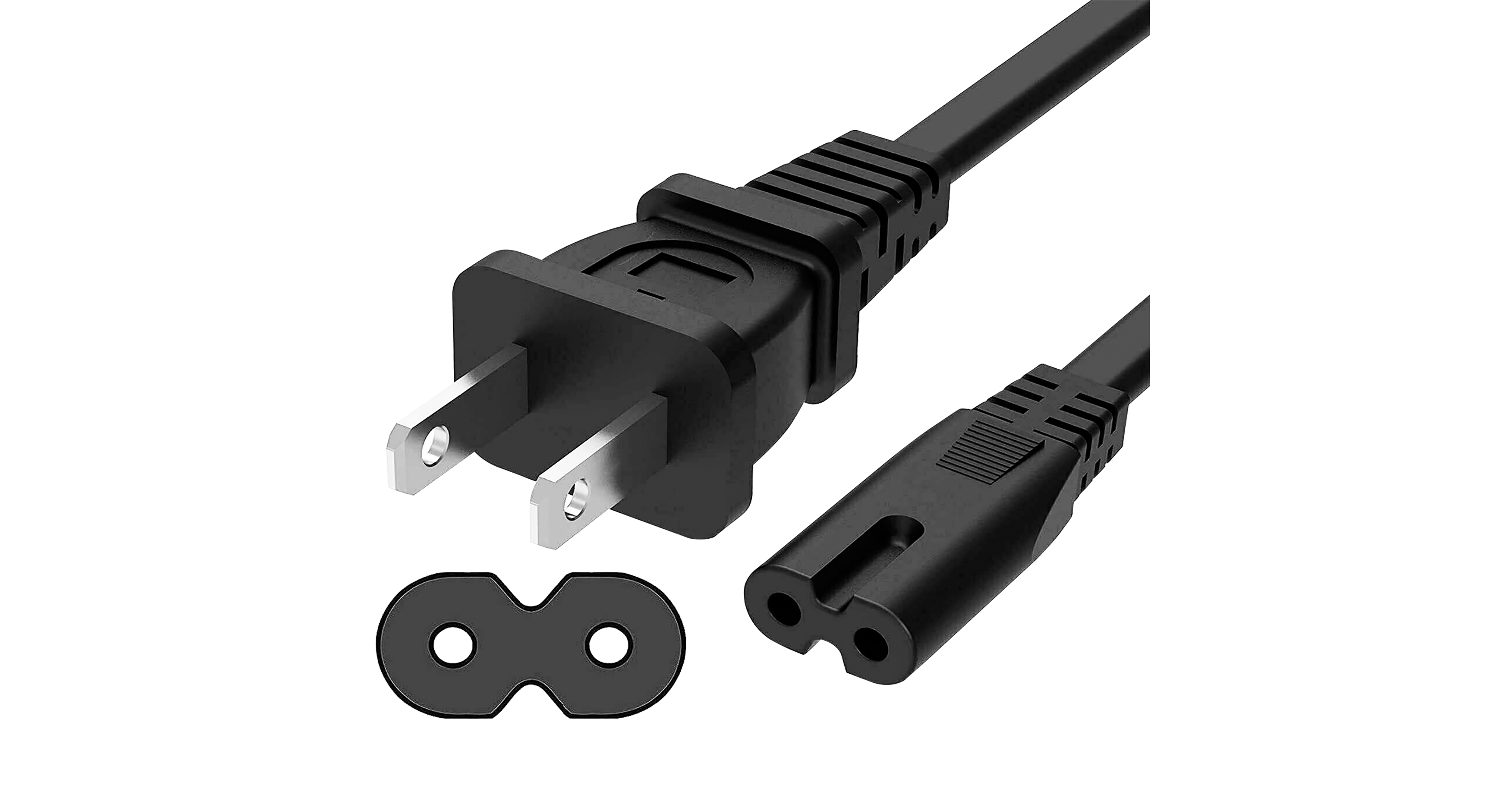 5 Core 2 Prong Extension Power Cord 12 Feet Durable Two Prong Extension Cable Us Ac Extension