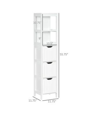 Narrow Bathroom Storage Cabinet, Slim Freesding Linen Tower,