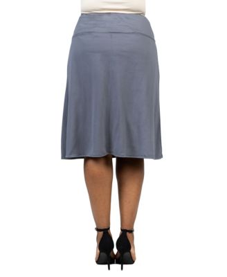 Plus Size A Line Elastic Waist Skirt