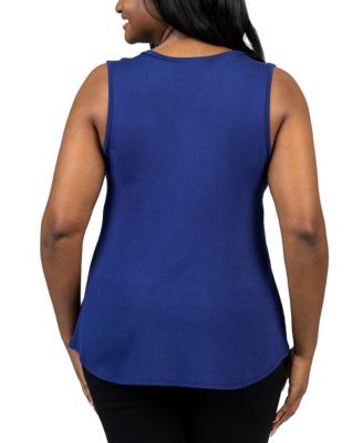 Plus Size V-Neck Sleeveless Rounded Hemline Top