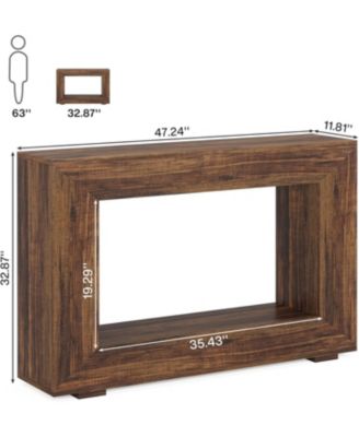 Farmhouse Console Table, 47 Inches Entryway Console Table with Storage, Industrial Hallway Accent Table for Living Room, Entrance
