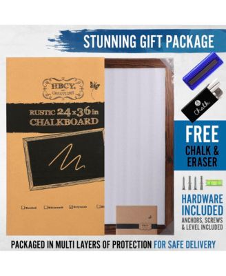 Wall Mounted Magnetic Chalkboard with Wooden Frame