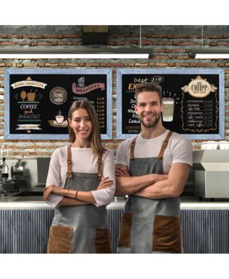 Wall Mounted Magnetic Chalkboard with Wooden Frame