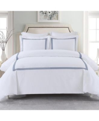 Adeline Cotton Percale Embroidered 2Pc Duvet Cover Set, Twin/Twin XL