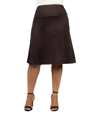 Plus Size A Line Elastic Waist Skirt