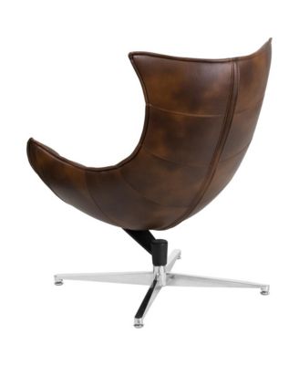 Pavel Contoured Swivel Accent Chair With Crisscross Metal Base