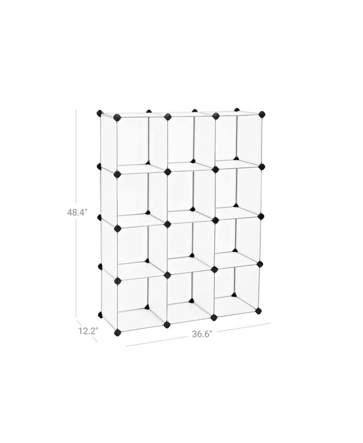 Slickblue 12-cube Storage Organizer, Interlocking Plastic Cubes With Divider Design
