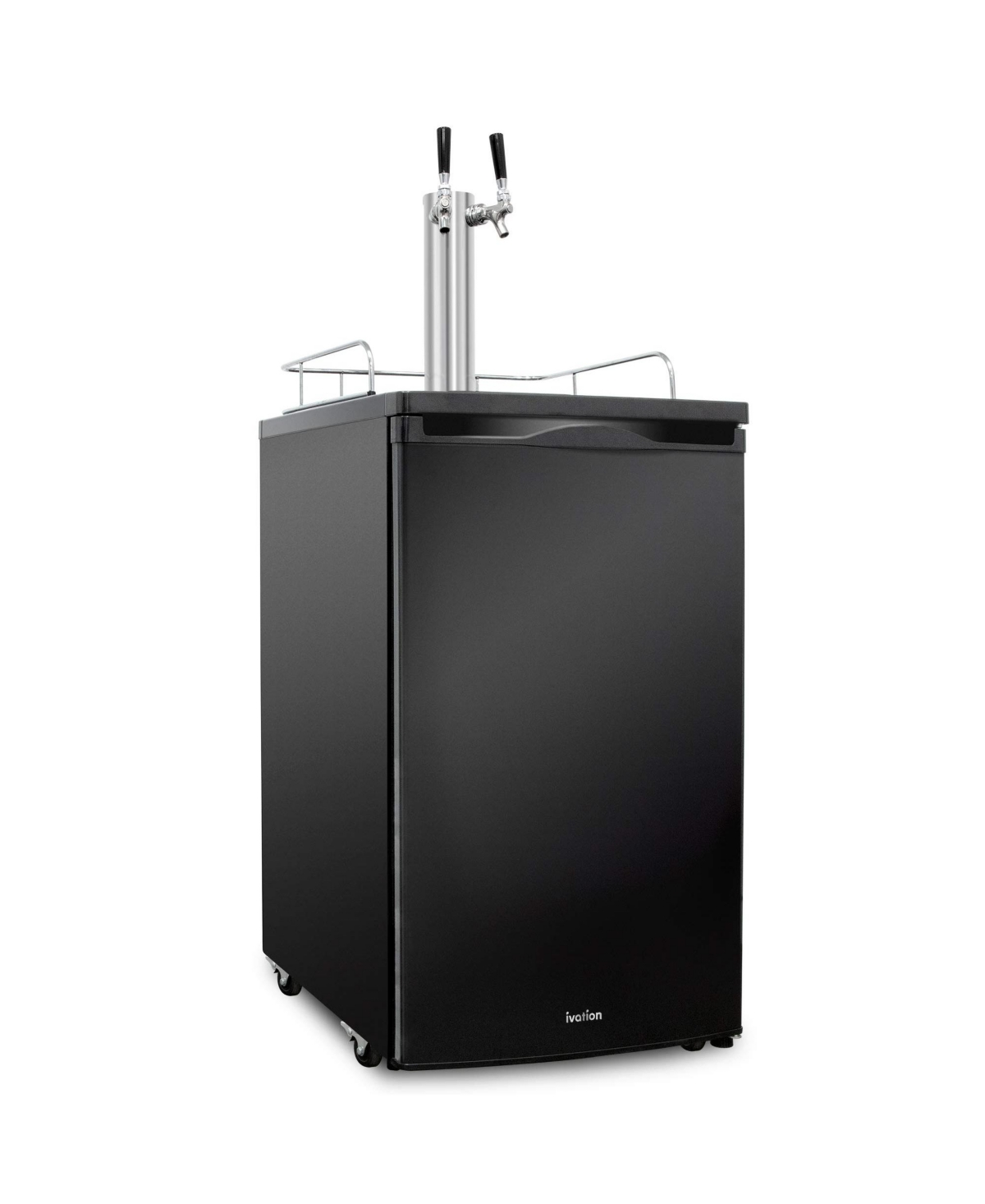 Ivation Full Dual Tap Draft Beer Dispenser -- Black