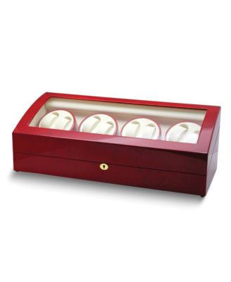 Diamond2Deal Rotations High Gloss Red Burlwood Finish Acrylic Window Watch Winder Macy s