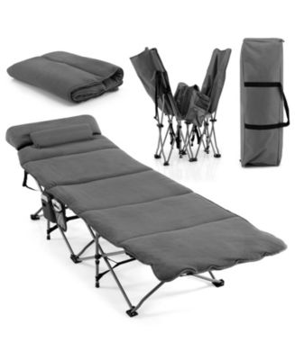 SUGIFT Folding Retractable Travel Camping Cot with Mattress and Carry ...