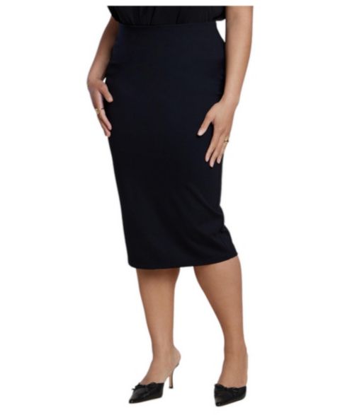 Женская юбка ELOQUII Knit Column, цвет: Чёрный