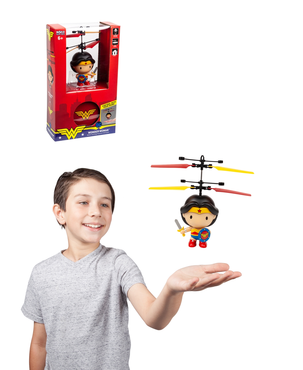 World Tech Toys Dc Wonder Woman 3.5 Inch Flying Character Ufo Helicopter In Multi