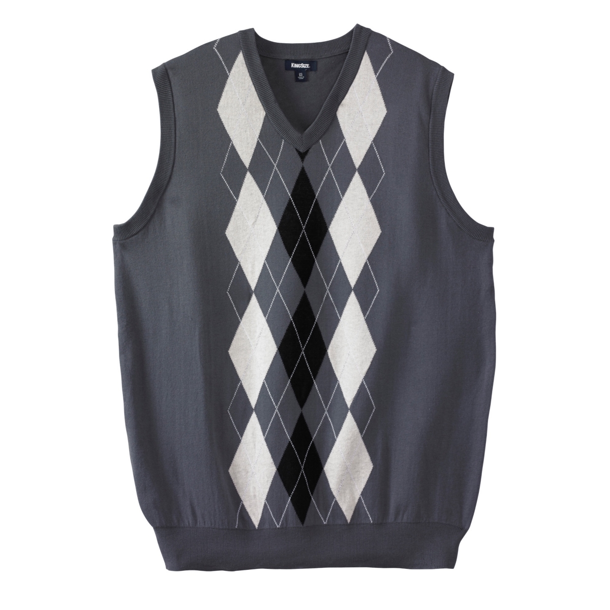 KingSize Big & Tall V-Neck Argyle Sweater Vest