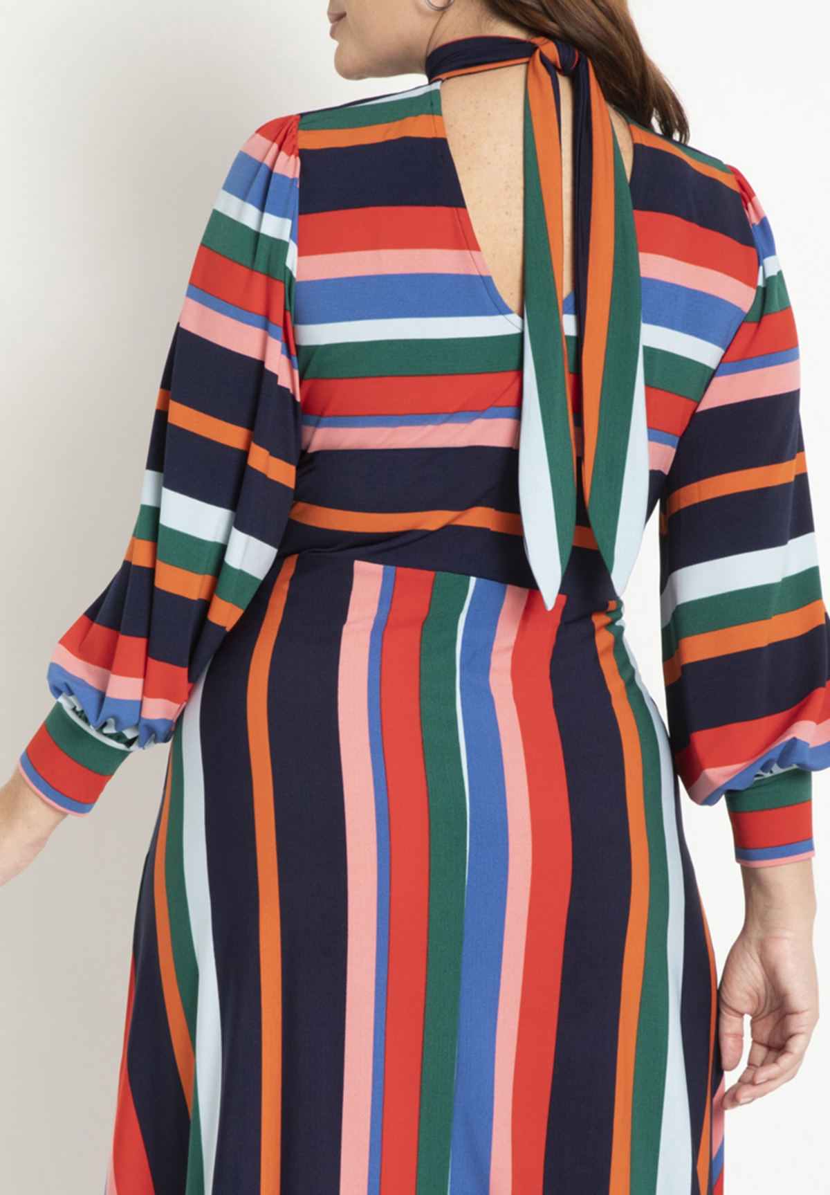 Eloquii Women's A-Line Dress With Puff Sleeves