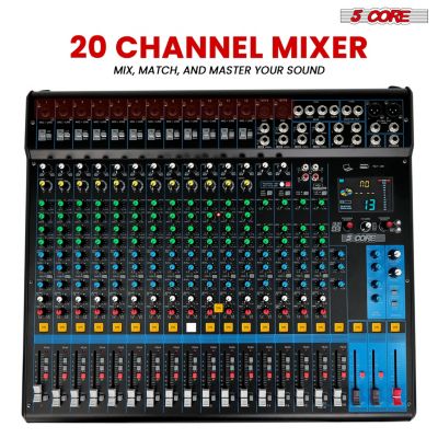 Audio DJ Mixer 20 Channel Sound Board Console w 24 SPX Effect 48V Phantom Power MX 20CH XU