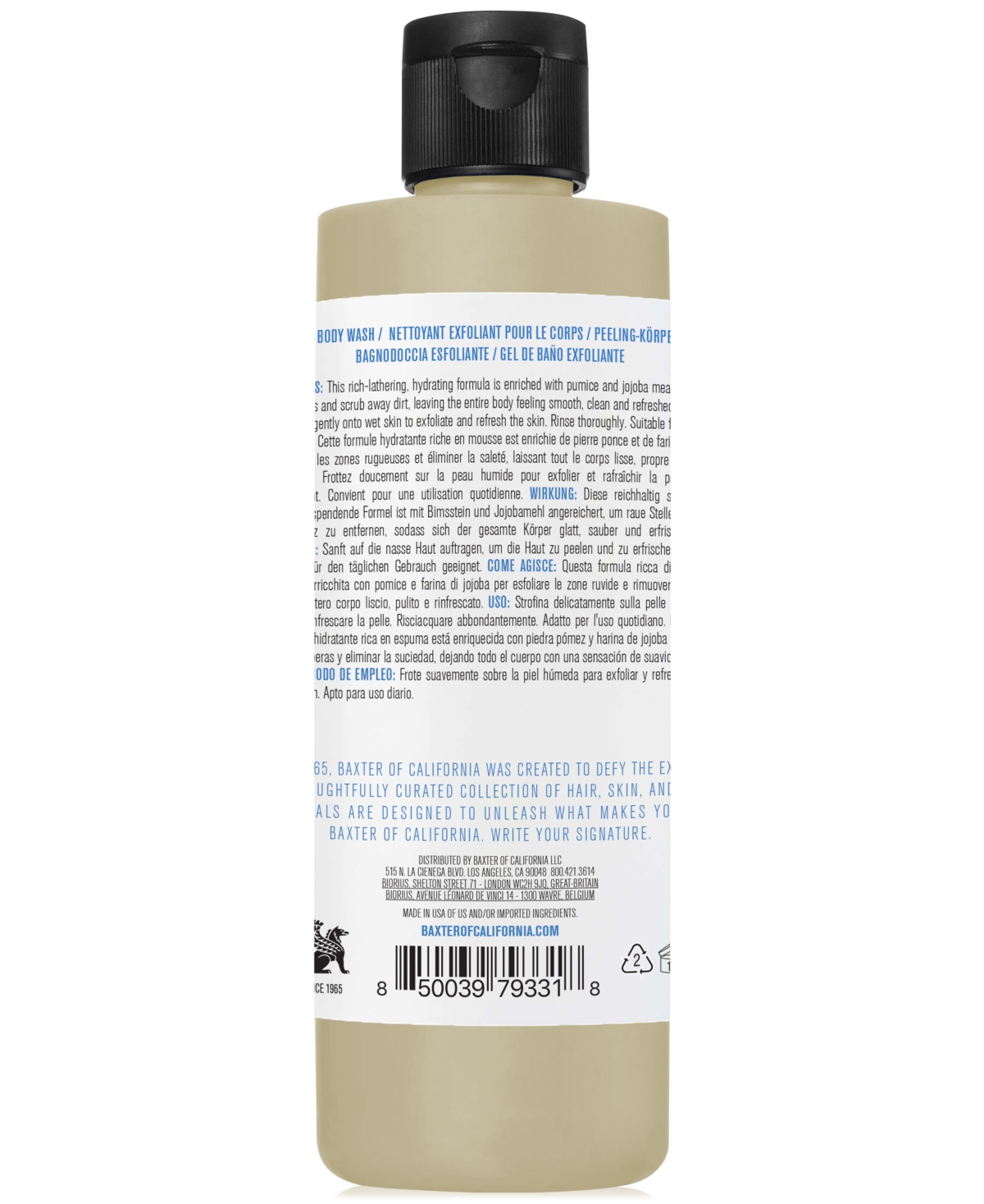 BAXTER OF CALIFORNIA EXFOLIATING BODY WASH, 8 OZ. 