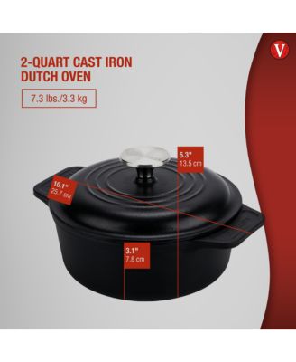 2-Quart Cast Iron Preseasoned Dutch Oven with Lid and Dual Handles