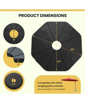 4PCS Fillable Umbrella Base Stand Patio Offset Cantilever Umbrella Base Garden