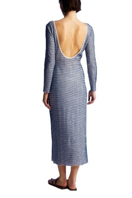 Women's Striped Dress with Low Back