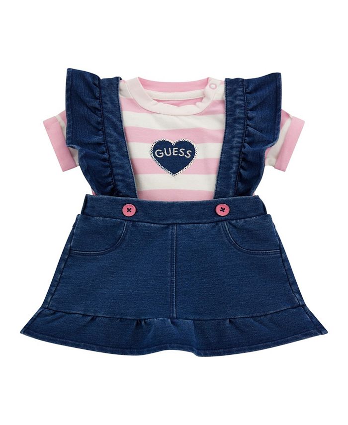 GUESS Baby Girl Bodysuit and Knit Denim Skirtall Set Macy's
