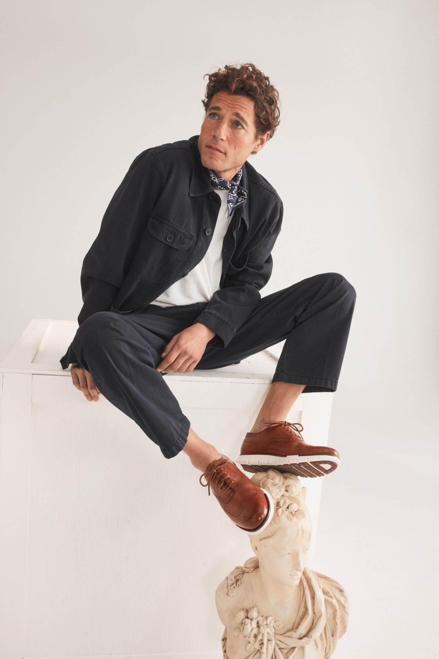 Мужские туфли Cole Haan ZERØGRAND Remastered Lace-Up Wingtip Oxford, цвет: Рыжевато-коричневый / Слоновая кость — фото 7