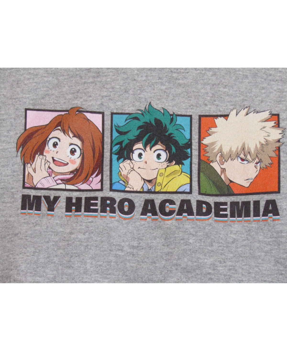 My Hero Academia Boys Main Character Grid Youth Athletic Gray Graphic Hoodie