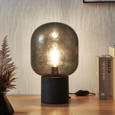 Bruce 16" LED Table Lamp with Green Glass Shade