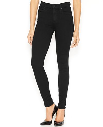 A Gold E Collette High-Waist Luxe Black Wash Skinny Jeans