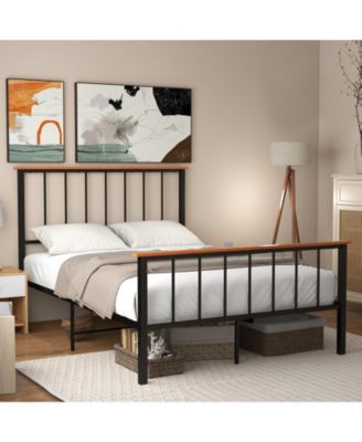 Full Bed Frame with Headboard and Footboard-Full Size