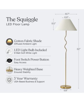 Squiggle 22" Modern LED Floor Lamp with Empire Shade