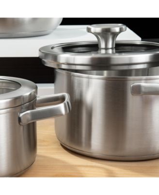 Graphite Recycled 18/10 Stainless Steel Stockpot 8", 3.6qt. With Glass Lid