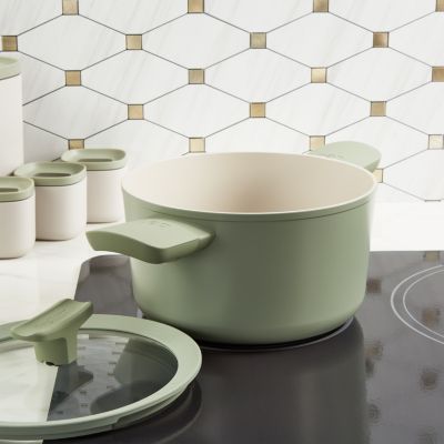 Balance 6Pc Non-stick Ceramic Cookware Set With Glass Lid, Recycled Aluminum