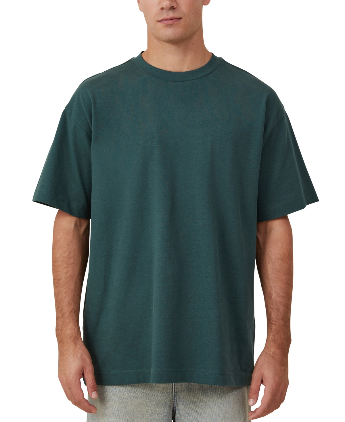 Cotton On Men's Box Fit Plain T-shirt In Green