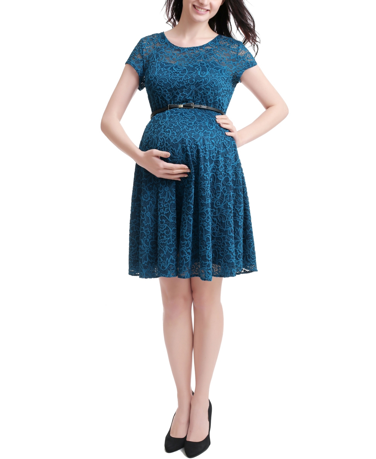 kimi + kai Maternity Olivia Lace Skater Dress