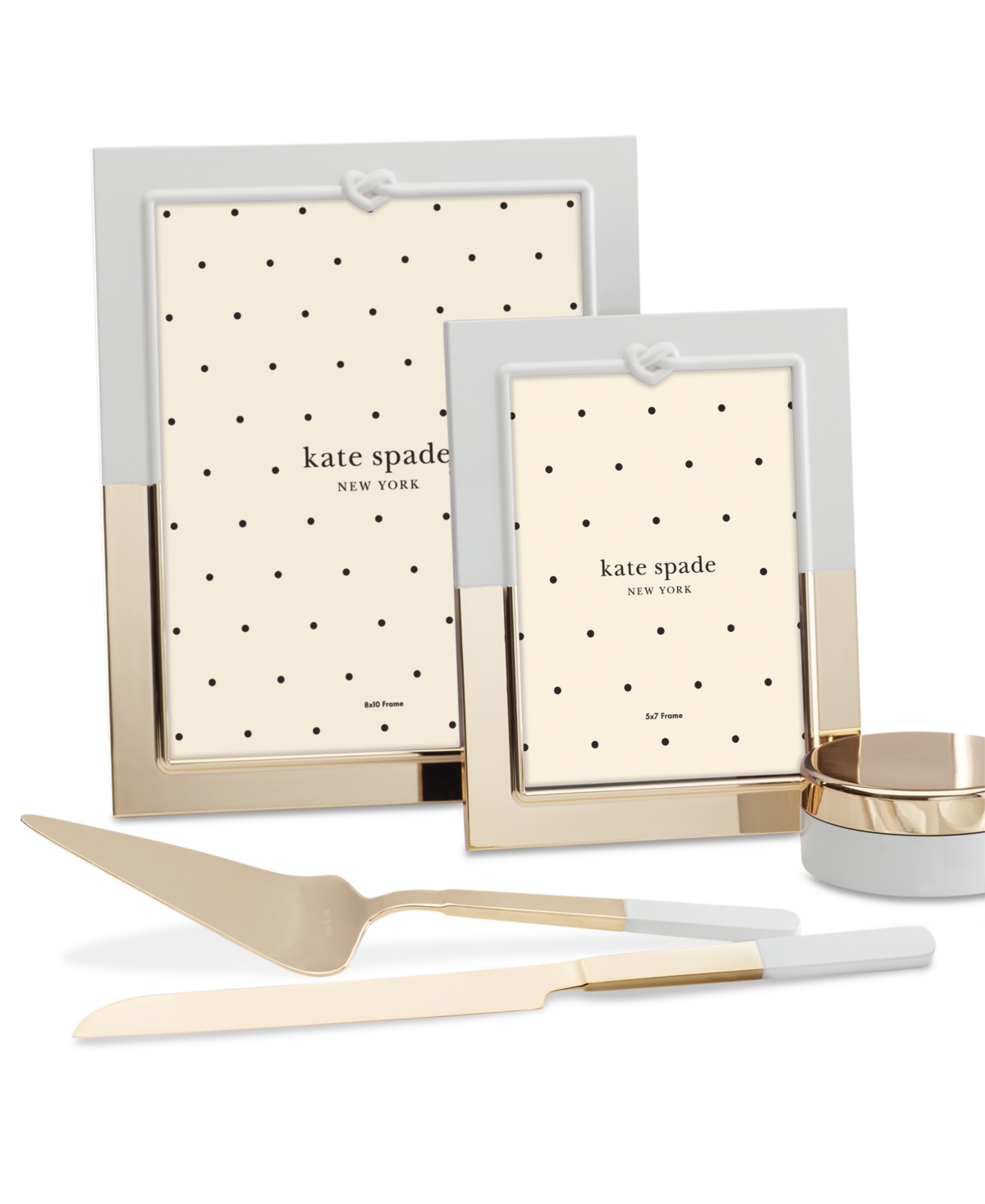 Shop Kate Spade New York Loves Me Knot 2-piece Dessert Set In Metallic