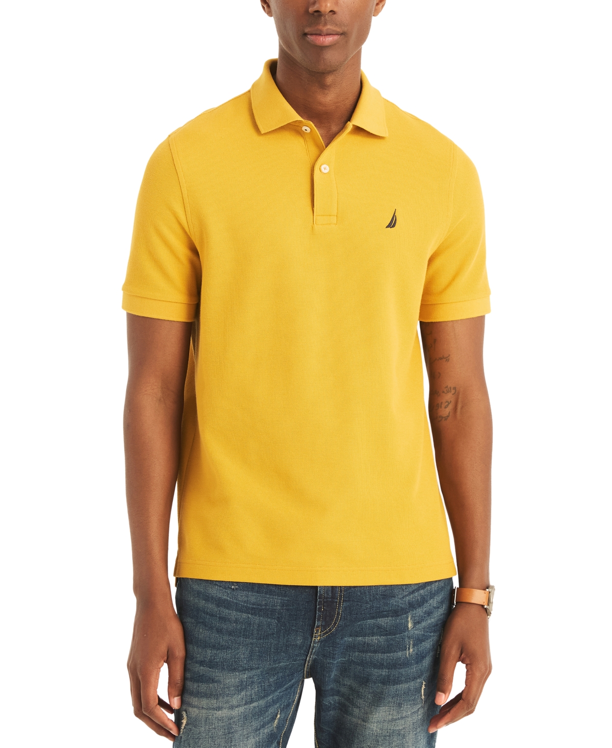 Yellow nautica polo shirt discount
