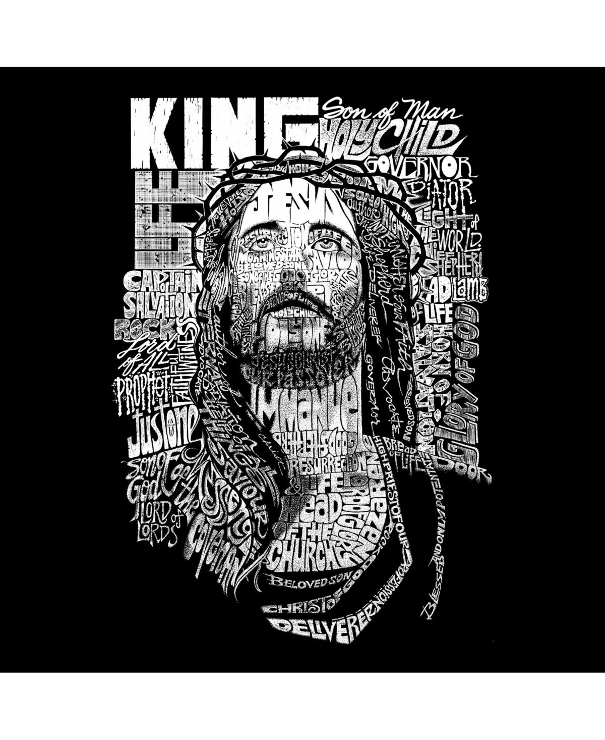 La Pop Art Boys Word Art T-shirt - Jesus