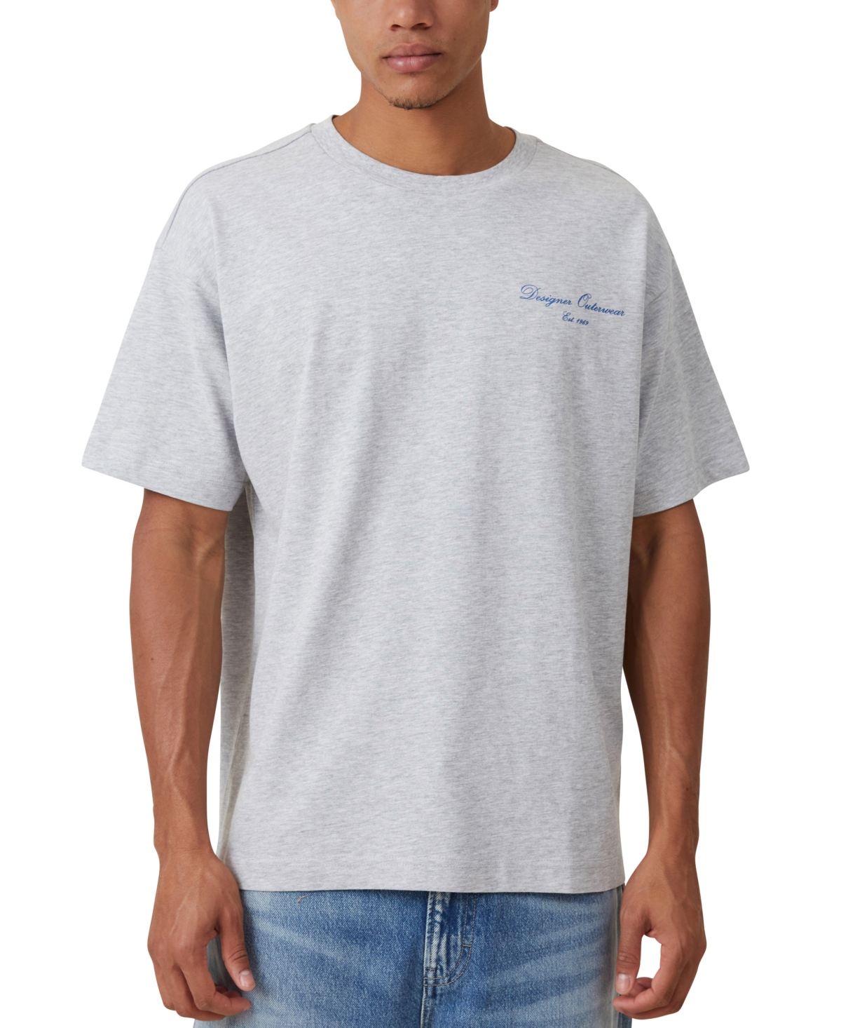 Cotton On Men's Box Fit Text T-shirt In Gray