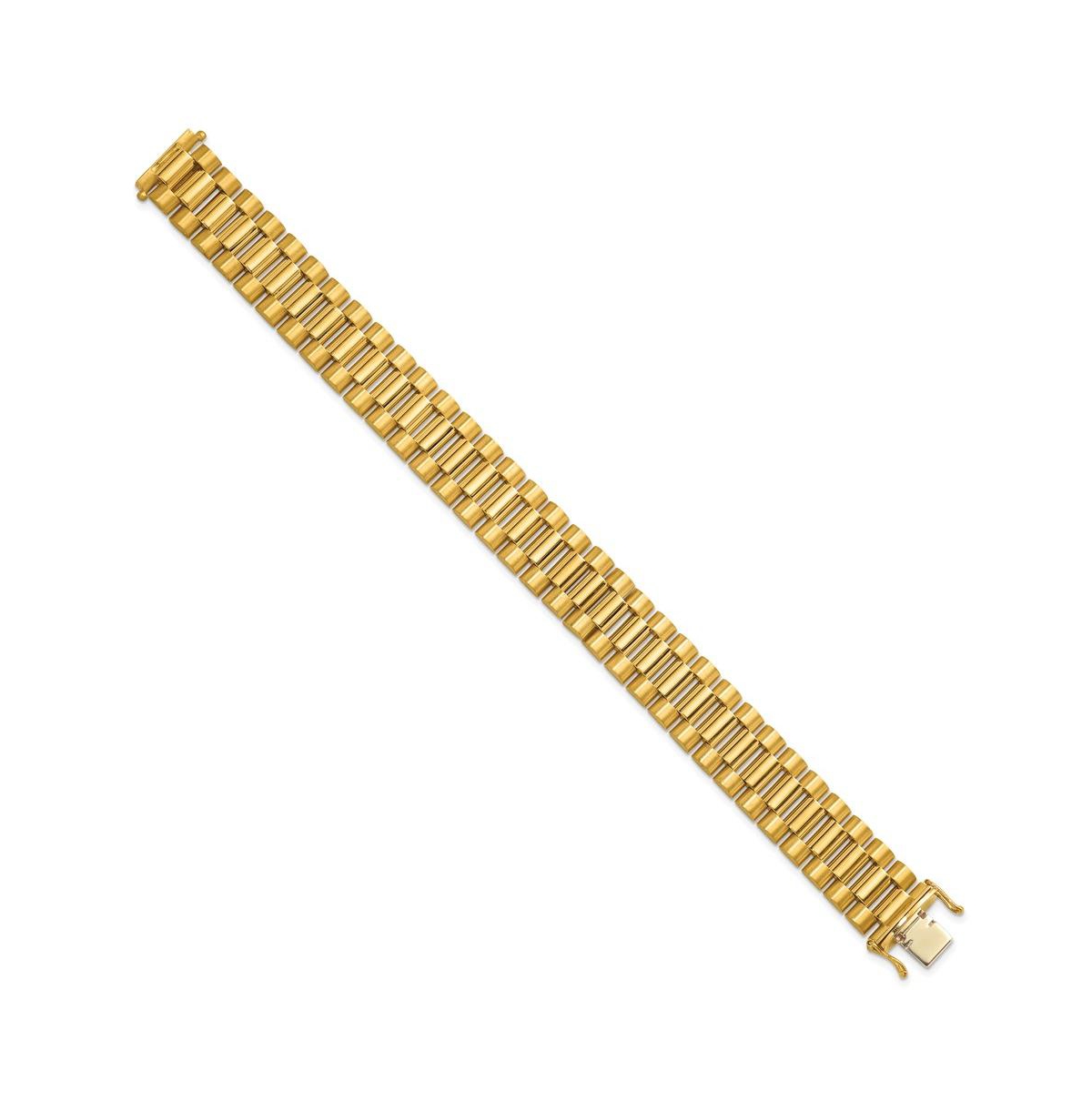 18k Yellow Gold Semi-solid Fancy Link Chain Bracelet - Gold