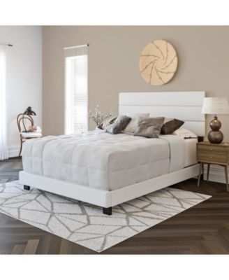 Napoli Leather Upholstered Platform Bed Frame with Tri-Panel Adjustable Headboard - Boyd Sleep