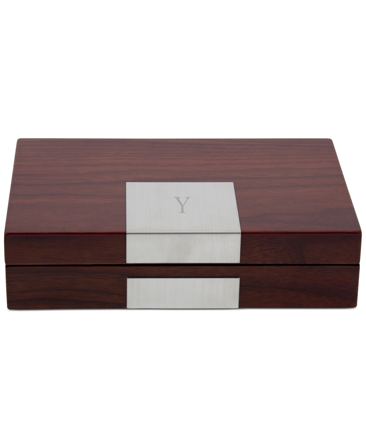 Lacquered "Natural Walnut" Wood Valet Box - Z
