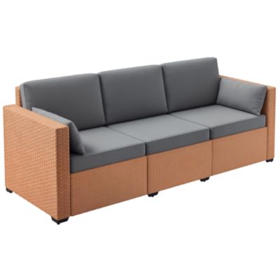 Three-Seater Outdoor Wicker Patio Furniture
