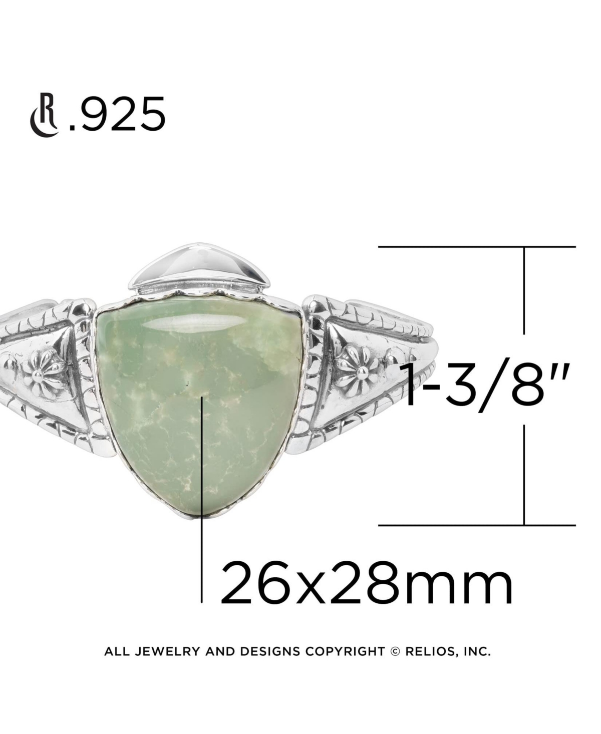 American West Jewelry Sterling SilverGemstone Arrowhead Cuff Bracelet Size S - L - Green turquoise