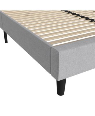 Remi Platform Bed With Headboard - Upholstered Frame - 14 Wooden Slats - No Box Spring Required