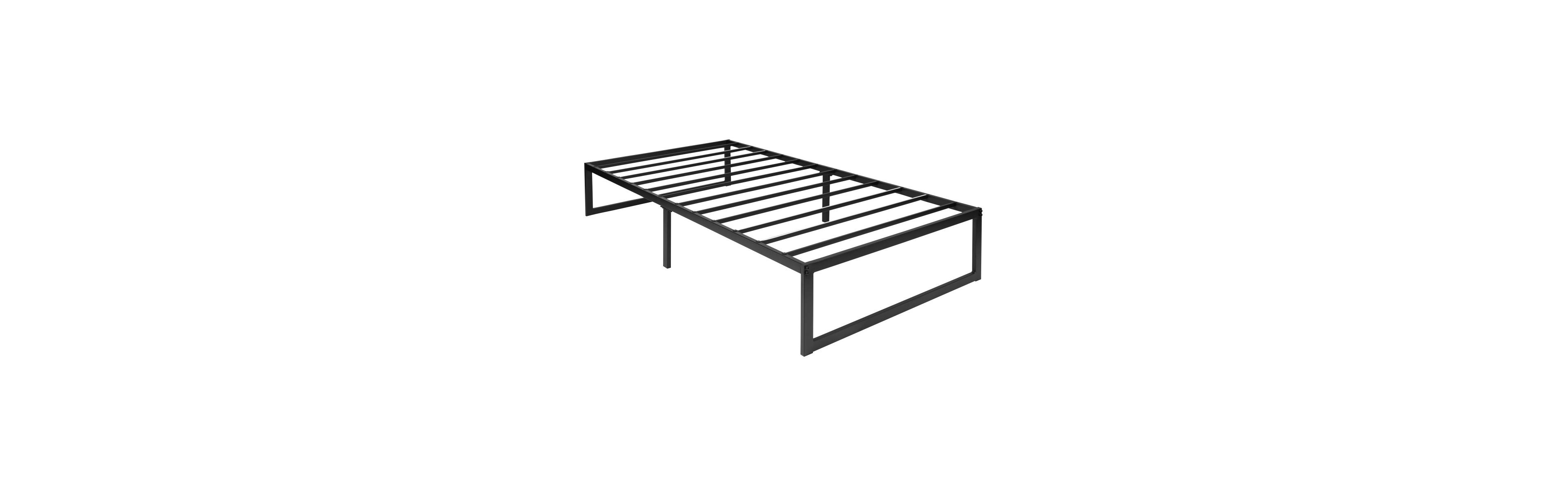 Merrick Lane Varallo 14 Inch Steel Bed Frame With Steel Slat Support For Any Mattress (No Box Spring Required