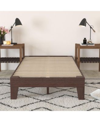 Eduardo Full Size Solid Wood Slatted Support No Box Spring Needed Platform Bed Frame