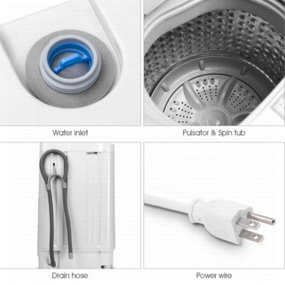 Portable Compact Washing Machine 1.34 Cu.ft Spin Washer
