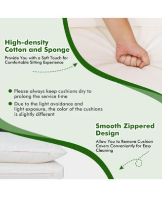 5 Piece Outdoor Furniture Set with Solid Tabletop and Soft Cushions