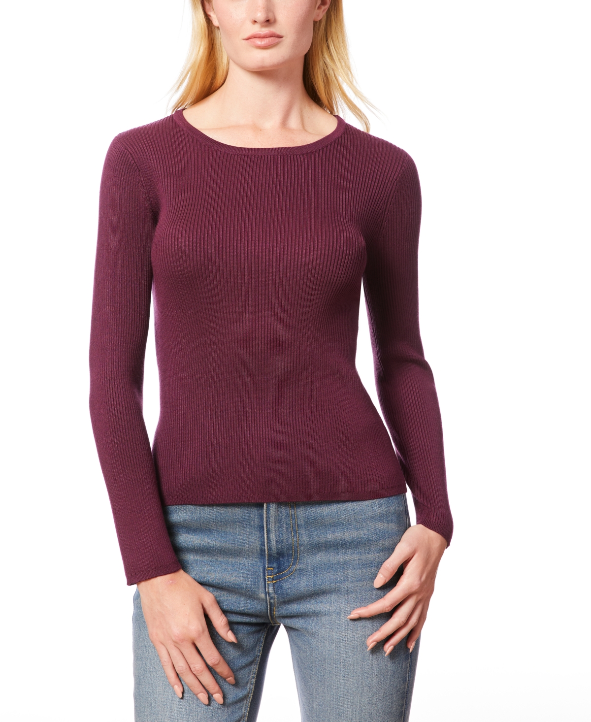 Melissa Paige Women's Ribbed Scoop-Neck Sweater
