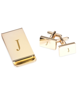 Gold Plated Cufflinks and Money Clip Set